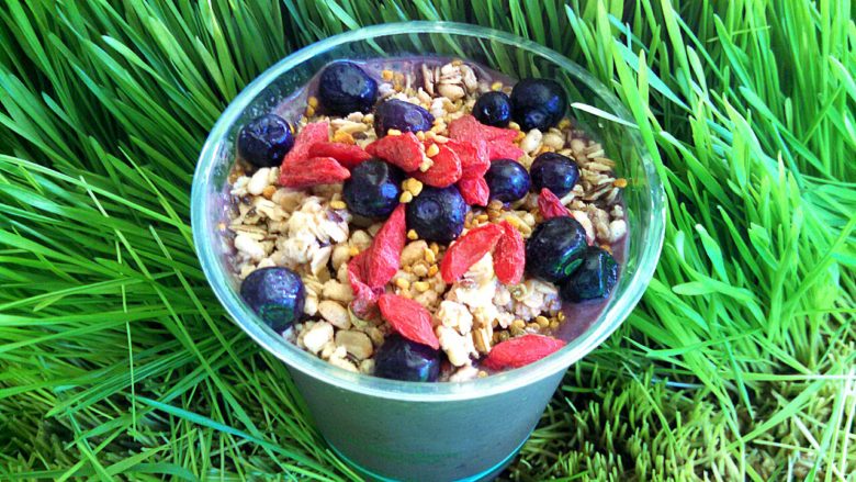 acai on grass